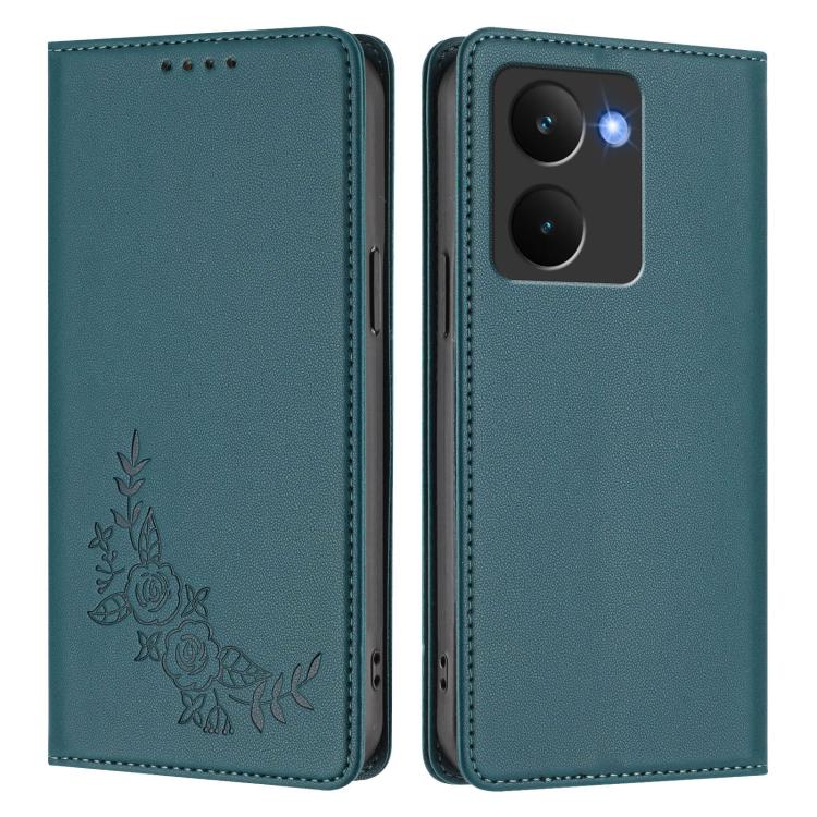 For Realme P3 Ultra 5G Peony Embossed Magnetic RFID Vegan Leather Phone Case