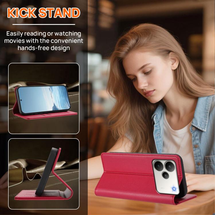 For Realme P4 5G Peony Embossed Magnetic RFID Vegan Leather Phone Case