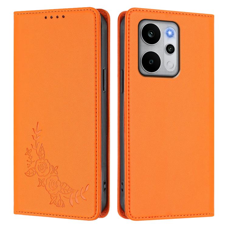 For Realme P4 Power 5G Peony Embossed Magnetic RFID Vegan Leather Phone Case