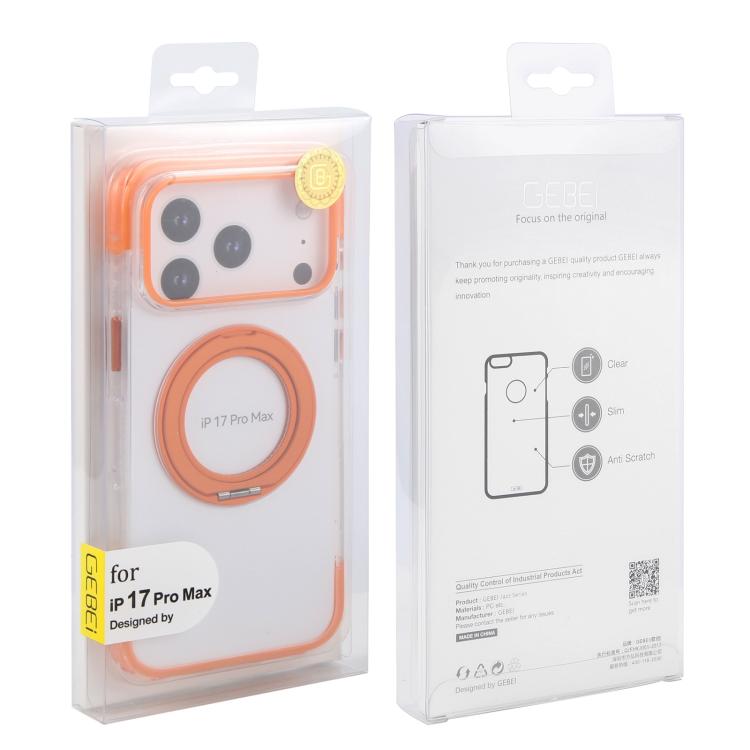 For iPhone 17 Pro Max GEBEI Vacuum Airbag TPU + Acrylic 360 Rotating Bracket Magnetic Shockproof Phone Case