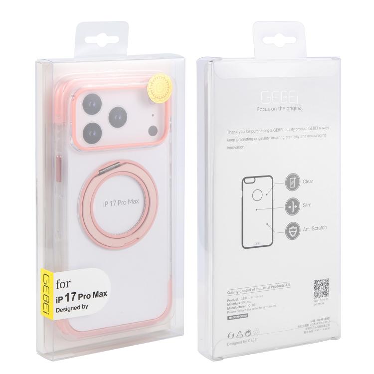 For iPhone 17 Pro Max GEBEI Vacuum Airbag TPU + Acrylic 360 Rotating Bracket Magnetic Shockproof Phone Case