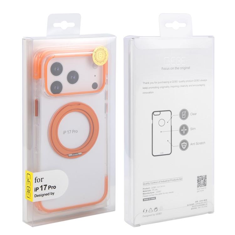 For iPhone 17 Pro GEBEI Vacuum Airbag TPU + Acrylic 360 Rotating Bracket Magnetic Shockproof Phone Case