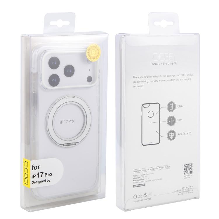 For iPhone 17 Pro GEBEI Vacuum Airbag TPU + Acrylic 360 Rotating Bracket Magnetic Shockproof Phone Case