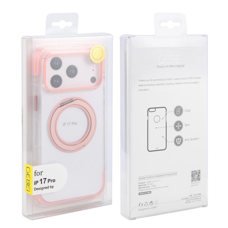 For iPhone 17 Pro GEBEI Vacuum Airbag TPU + Acrylic 360 Rotating Bracket Magnetic Shockproof Phone Case