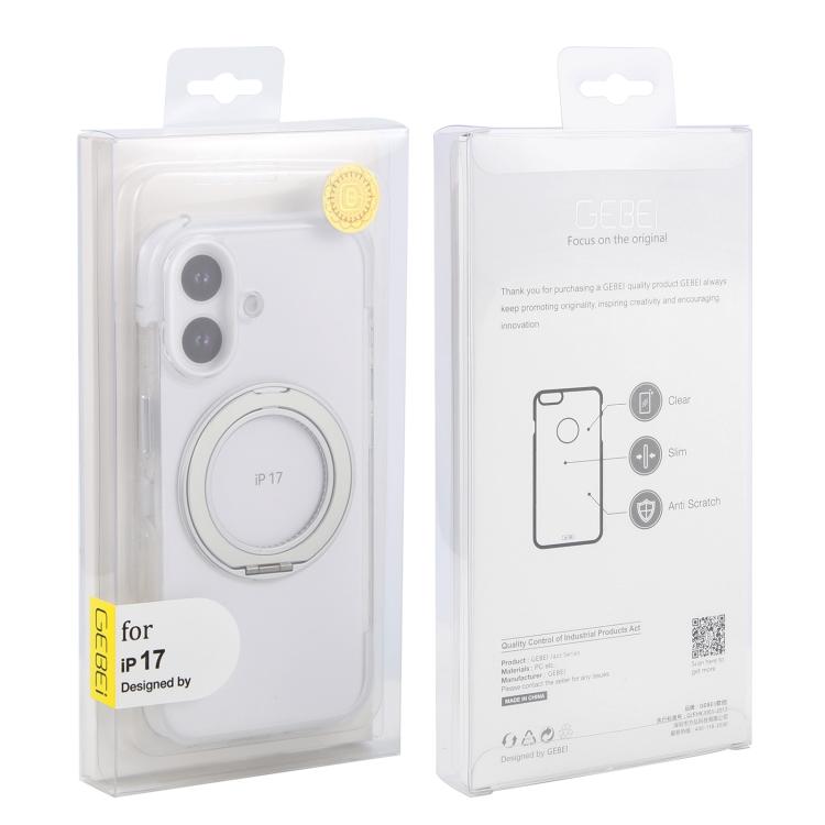 For iPhone 17 GEBEI Vacuum Airbag TPU + Acrylic 360 Rotating Bracket Magnetic Shockproof Phone Case