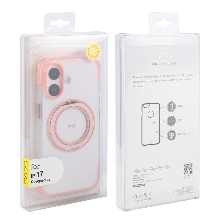 For iPhone 17 GEBEI Vacuum Airbag TPU + Acrylic 360 Rotating Bracket Magnetic Shockproof Phone Case
