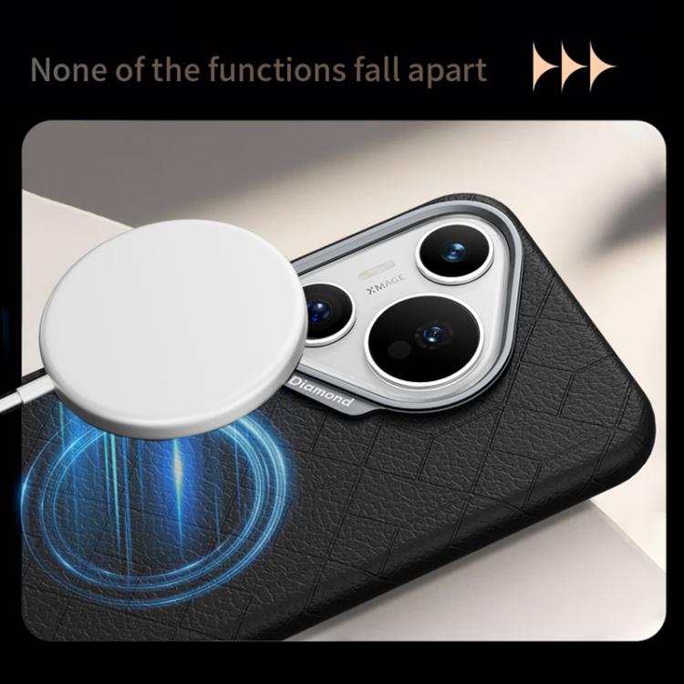 For Huawei Pura 70 Pro Rubik Cube Series Embossed Grid Pattern Magnetic Phone Case