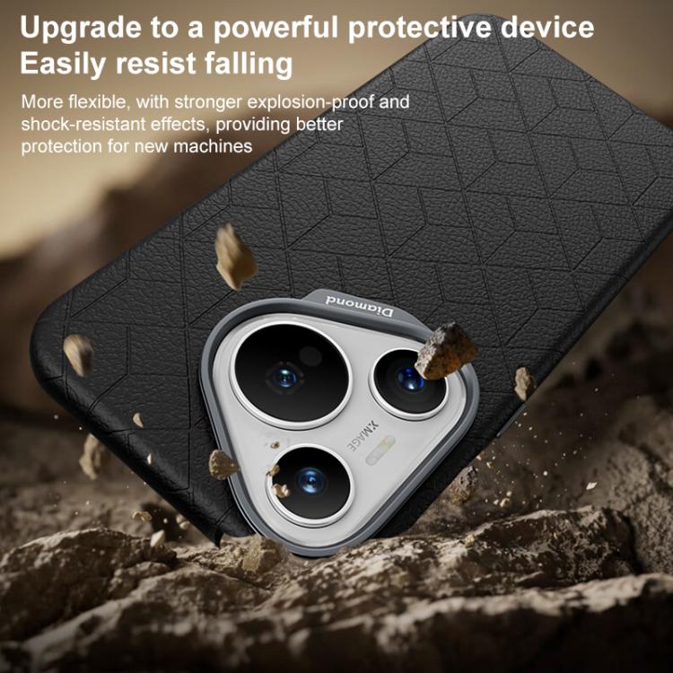 For Huawei Pura 70 Rubik Cube Series Embossed Grid Pattern Magnetic Phone Case