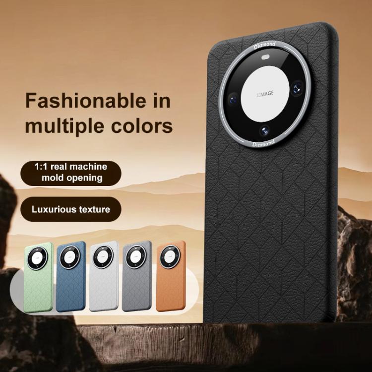 For Huawei Mate 60 Rubik Cube Series Embossed Grid Pattern Magnetic Phone Case