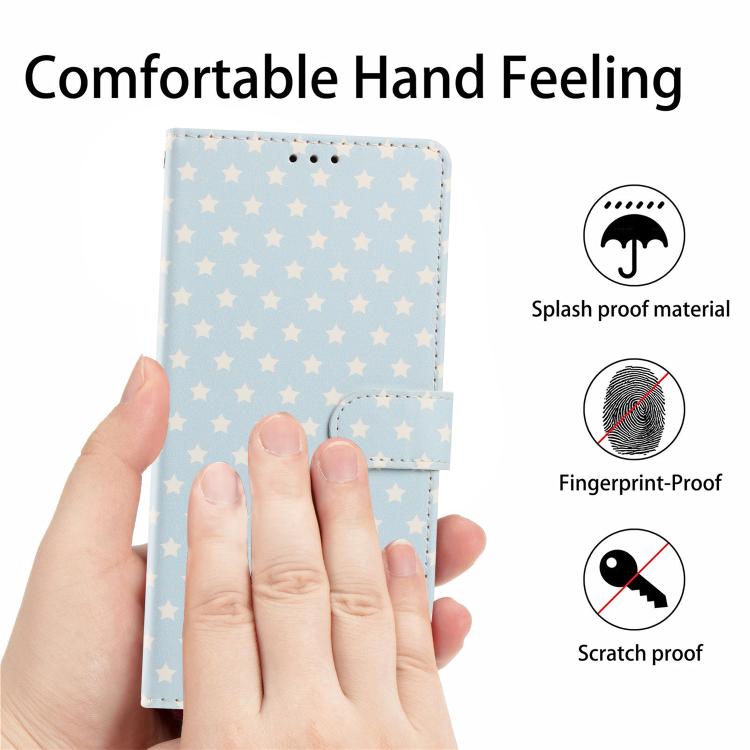 For iPhone 12 Pro Max Star Pattern Magnetic Buckle Vegan Leather Phone Case with Wrist Strap