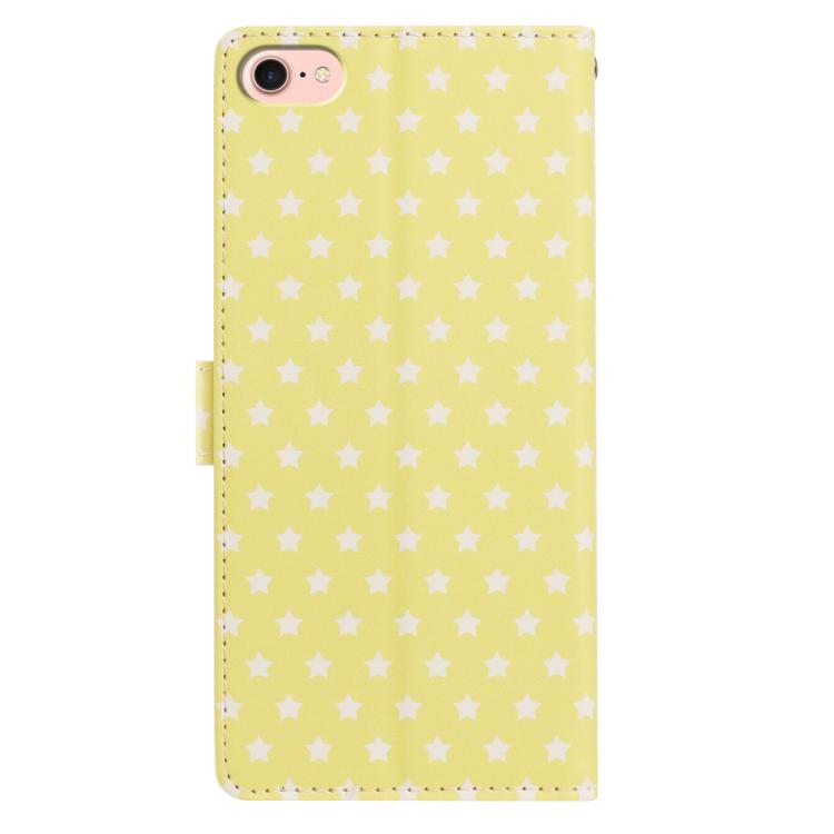 For iPhone 17e / 16e Star Pattern Magnetic Buckle Vegan Leather Phone Case with Wrist Strap