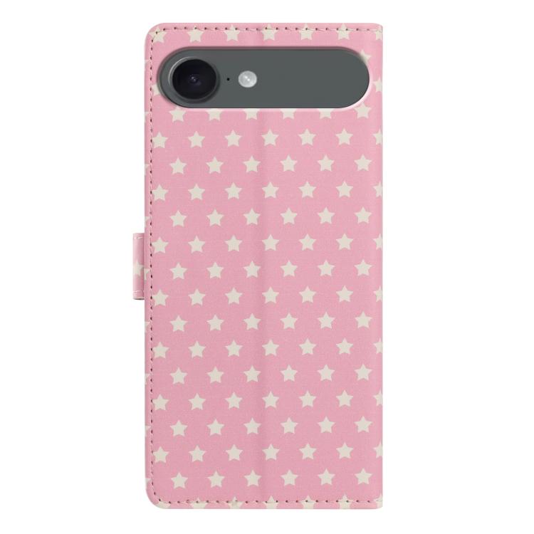 For iPhone Air Star Pattern Magnetic Buckle Vegan Leather Phone Case with Wrist Strap