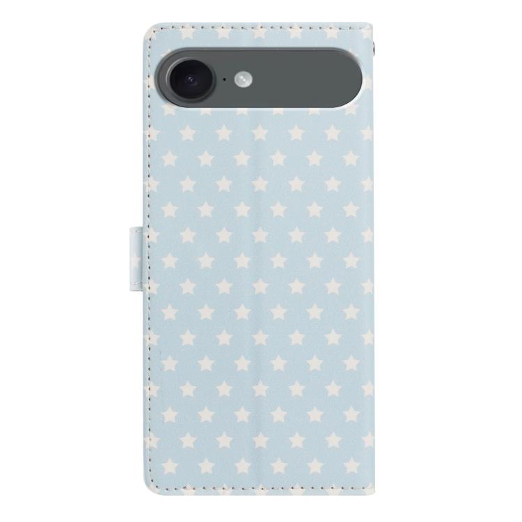 For iPhone Air Star Pattern Magnetic Buckle Vegan Leather Phone Case with Wrist Strap