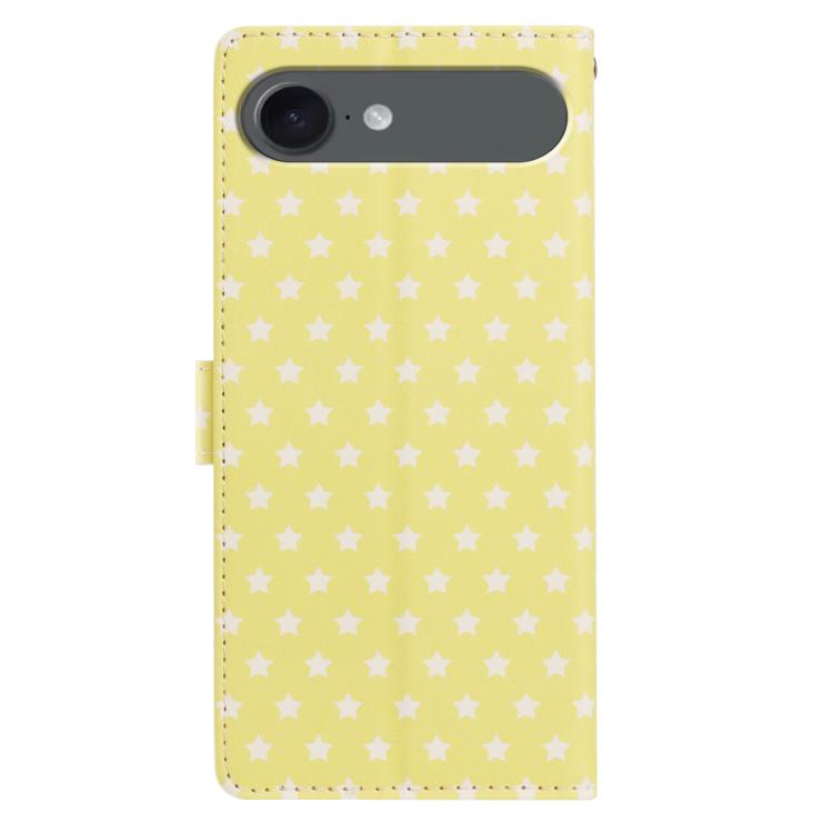 For iPhone Air Star Pattern Magnetic Buckle Vegan Leather Phone Case with Wrist Strap