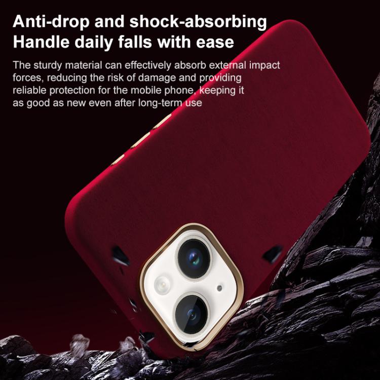 For iPhone 15 Plus / 14 Plus Ottilan Series Full Coverage Magnetic Microfiber Leather PC Phone Case