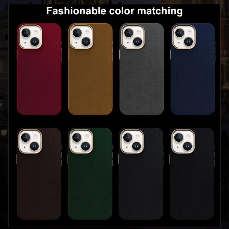 For iPhone 15 Ottilan Series Full Coverage Magnetic Microfiber Leather PC Phone Case