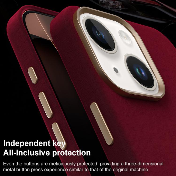 For iPhone 14 / 13 Ottilan Series Full Coverage Magnetic Microfiber Leather PC Phone Case