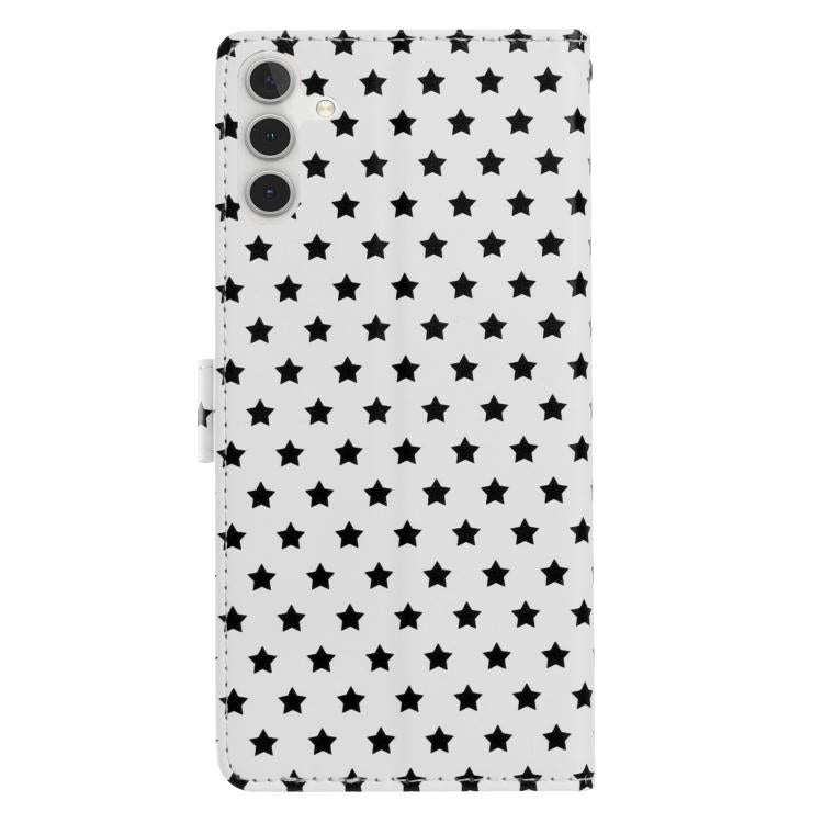 For Galaxy A05s Star Pattern Magnetic Buckle Vegan Leather Phone Case with Wrist Strap