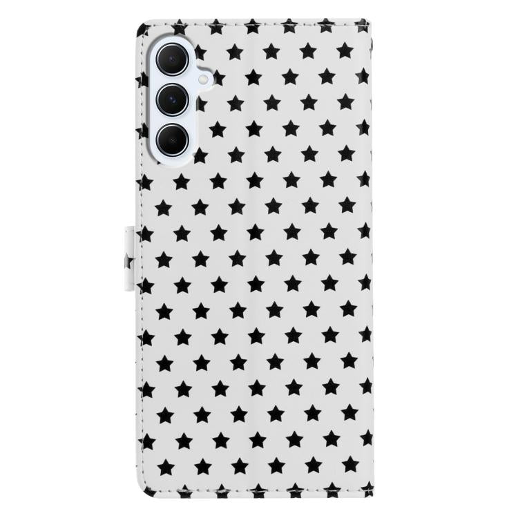 For Galaxy A26 5G Star Pattern Magnetic Buckle Vegan Leather Phone Case with Wrist Strap