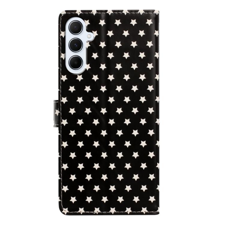 For Galaxy A27 5G Star Pattern Magnetic Buckle Vegan Leather Phone Case with Wrist Strap