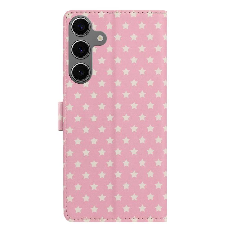 For Galaxy A35 5G Star Pattern Magnetic Buckle Vegan Leather Phone Case with Wrist Strap