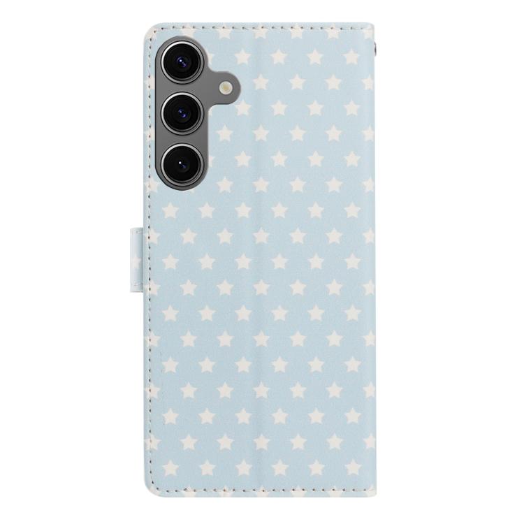 For Galaxy A35 5G Star Pattern Magnetic Buckle Vegan Leather Phone Case with Wrist Strap