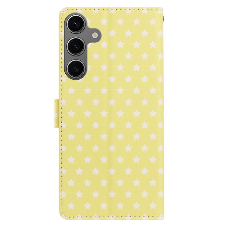 For Galaxy A35 5G Star Pattern Magnetic Buckle Vegan Leather Phone Case with Wrist Strap