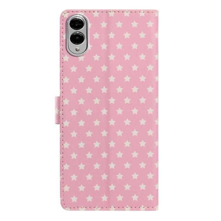 For Galaxy S25 Edge 5G Star Pattern Magnetic Buckle Vegan Leather Phone Case with Wrist Strap