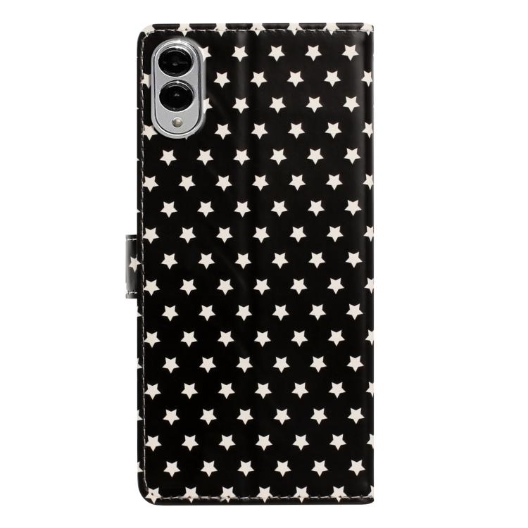For Galaxy S25 Edge 5G Star Pattern Magnetic Buckle Vegan Leather Phone Case with Wrist Strap