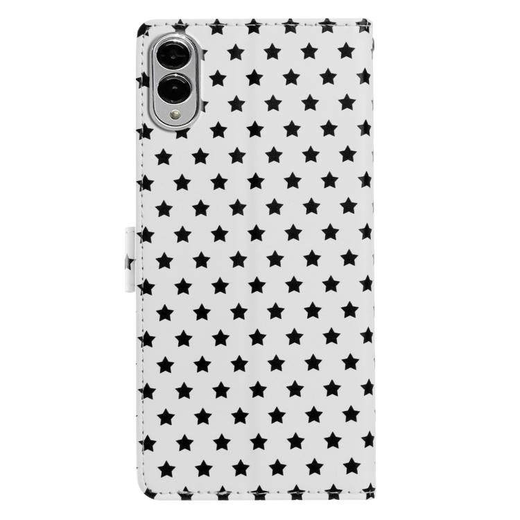 For Galaxy S25 Edge 5G Star Pattern Magnetic Buckle Vegan Leather Phone Case with Wrist Strap