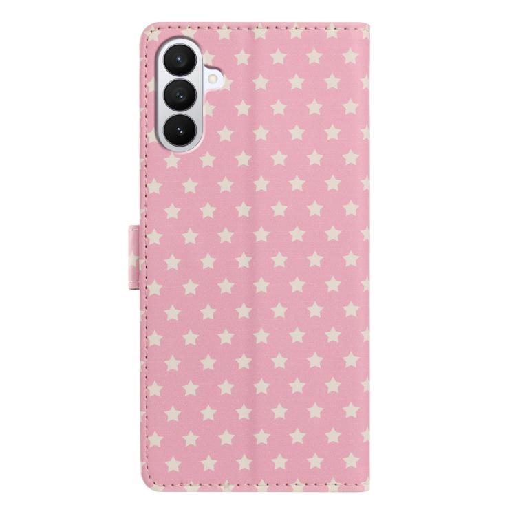 For Galaxy S26+ 5G Star Pattern Magnetic Buckle Vegan Leather Phone Case with Wrist Strap