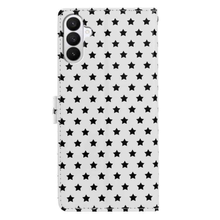For Galaxy S26+ 5G Star Pattern Magnetic Buckle Vegan Leather Phone Case with Wrist Strap