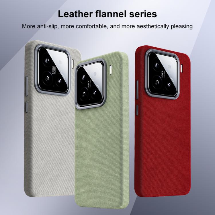 For Xiaomi 15 Pro Flannel Textured Magnetic Full Coverage Phone Case