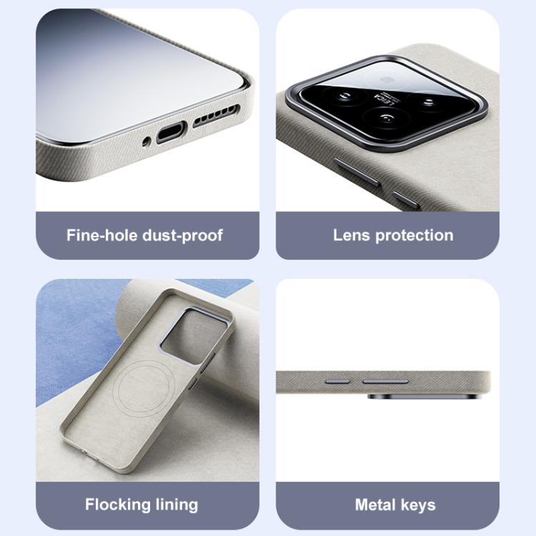 For Xiaomi 14 Flannel Textured Magnetic Full Coverage Phone Case