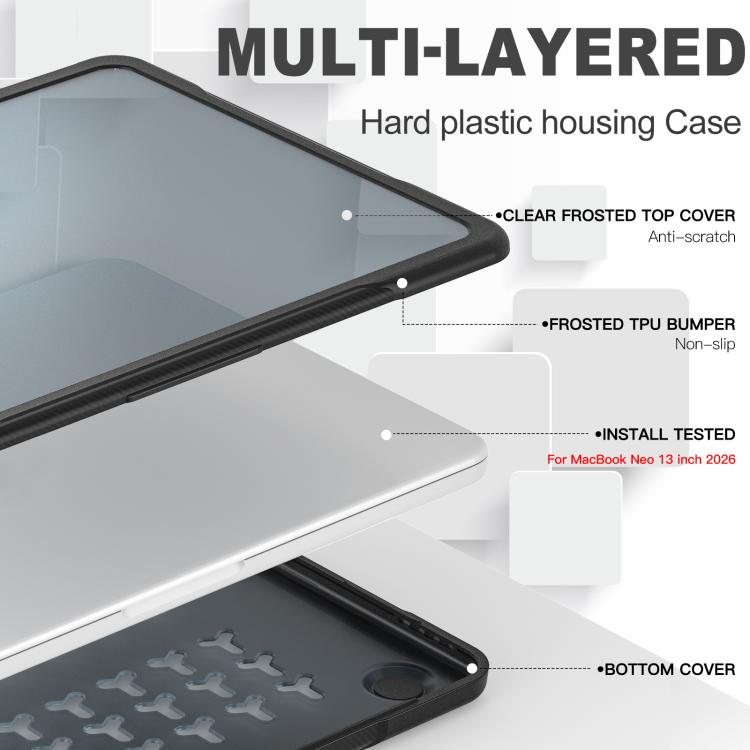 For MacBook Neo 13 inch 2026 A3404 Translucent Laptop Protective Case