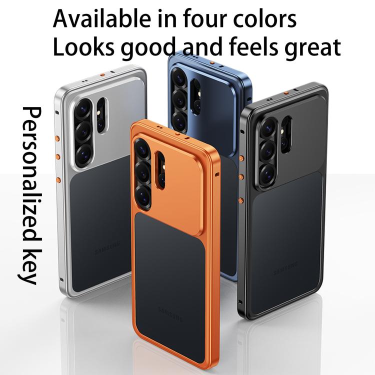 For Samsung Galaxy S24 Ultra 5G Cooling Spring Buckle Metal Frame Phone Case