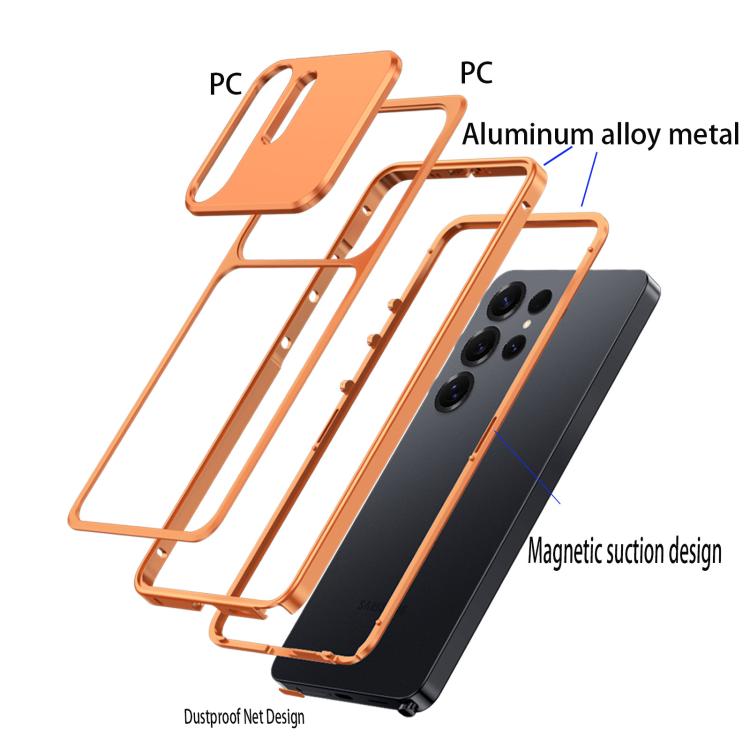 For Samsung Galaxy S26 Ultra 5G Cooling Spring Buckle Metal Frame Phone Case