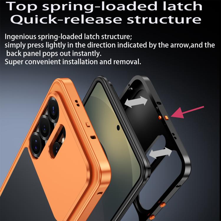 For Samsung Galaxy S23 Ultra 5G Cooling Spring Buckle Metal Frame Phone Case