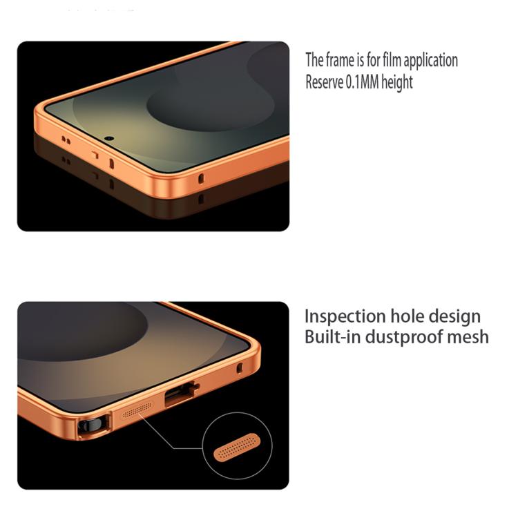 For Samsung Galaxy S24 Ultra 5G Cooling Spring Buckle Metal Frame Phone Case