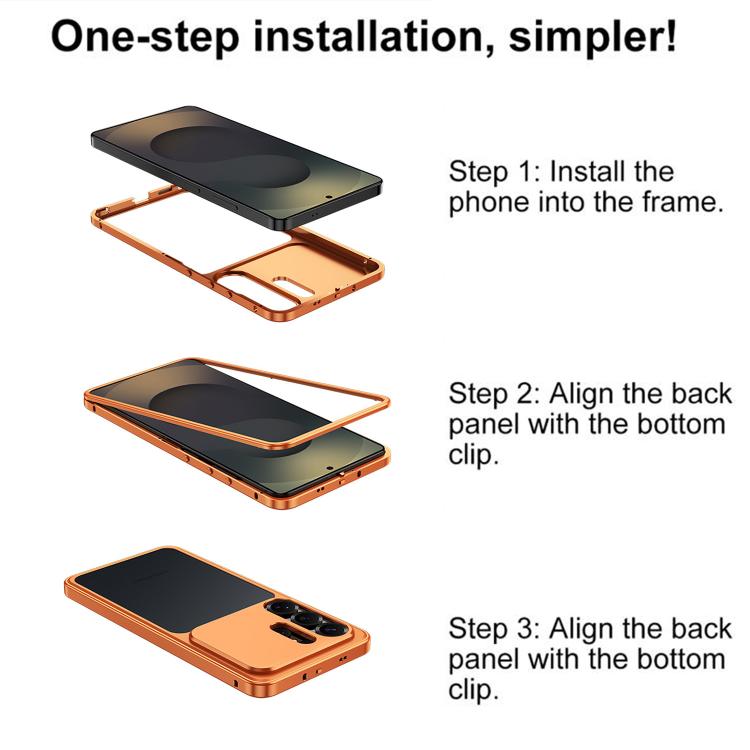For Samsung Galaxy S26 Ultra 5G Cooling Spring Buckle Metal Frame Phone Case