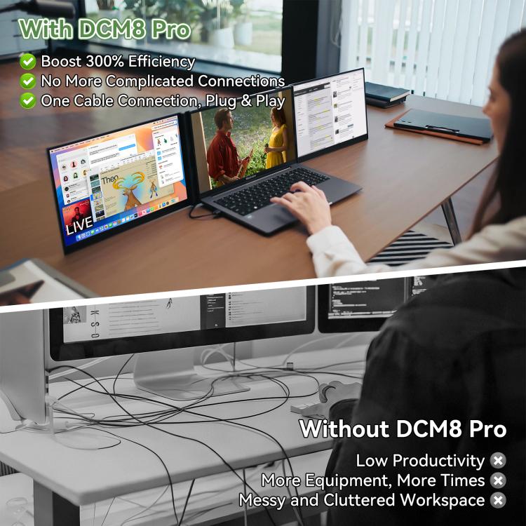 [HK Warehouse] Blackview DCM8 Pro 15.3-inch Dual-Screen Portable Extension Monitor for 14-17.3 inch Laptops - Grey