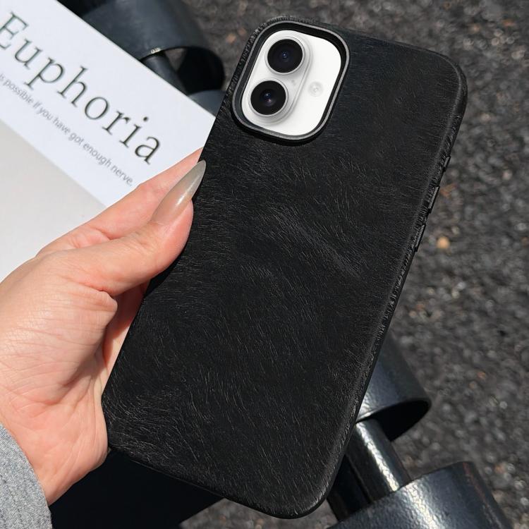 For iPhone 17 Horsehair Pattern Magnetic Full Coverage TPU Phone Case