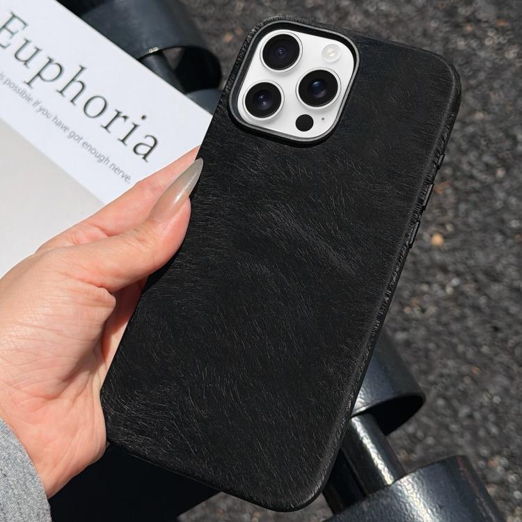 For iPhone 16 Pro Max Horsehair Pattern Magnetic Full Coverage TPU Phone Case