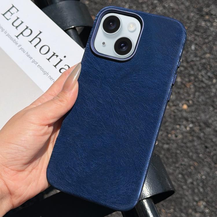 For iPhone 15 Plus Horsehair Pattern Magnetic Full Coverage TPU Phone Case