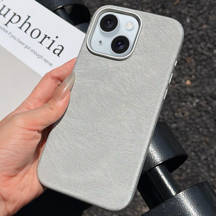 For iPhone 15 Horsehair Pattern Magnetic Full Coverage TPU Phone Case