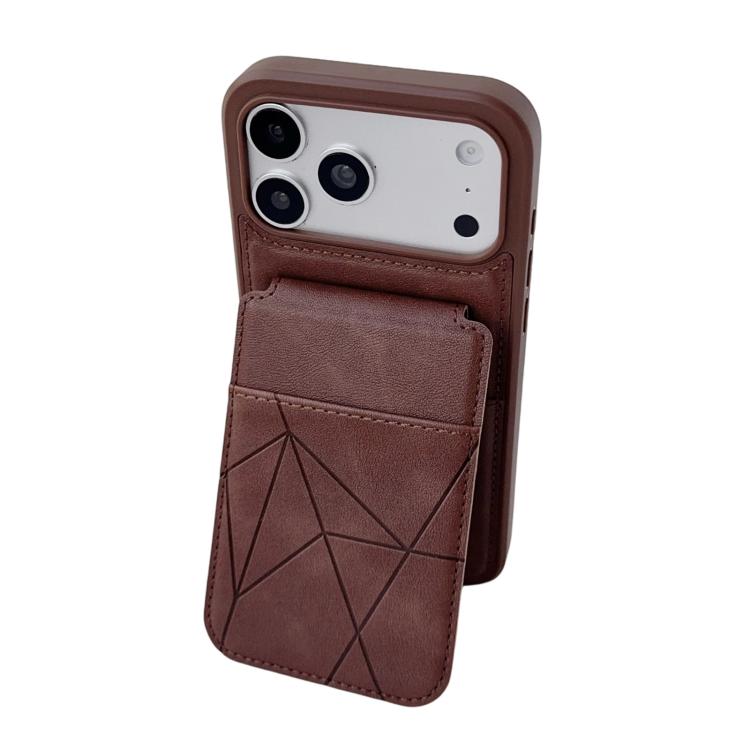 For iPhone 17 Pro Multifunctional Vertical Flip Card Wallet Holder Vegan Leather Back Phone Case