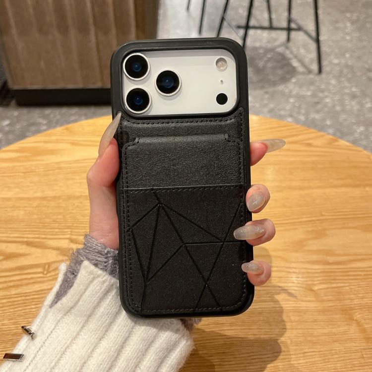 For iPhone 15 Pro Max Multifunctional Vertical Flip Card Wallet Holder Vegan Leather Back Phone Case