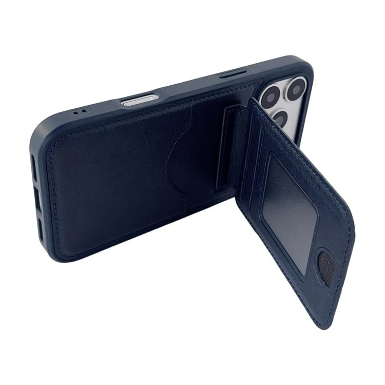 For iPhone 15 Pro Max Multifunctional Vertical Flip Card Wallet Holder Vegan Leather Back Phone Case