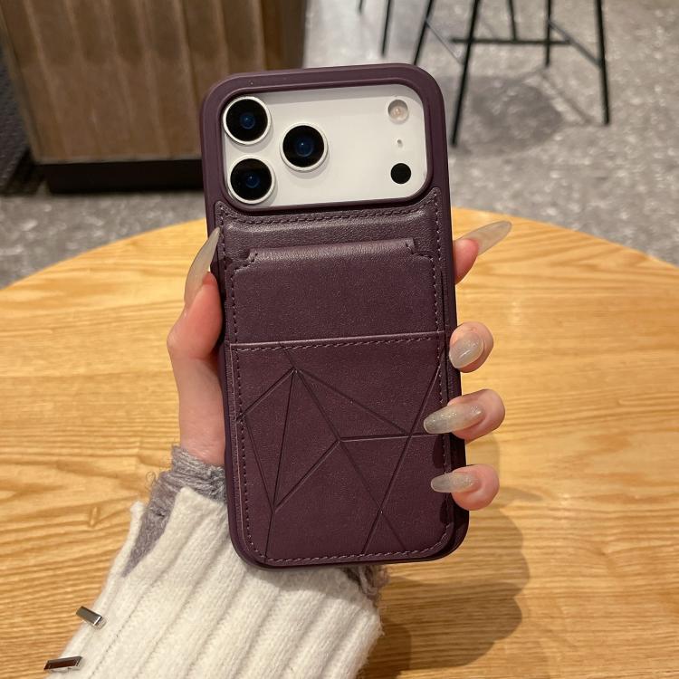 For iPhone 15 Pro Max Multifunctional Vertical Flip Card Wallet Holder Vegan Leather Back Phone Case