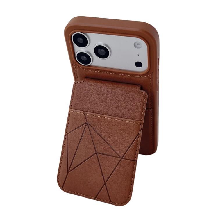 For iPhone 15 Pro Max Multifunctional Vertical Flip Card Wallet Holder Vegan Leather Back Phone Case